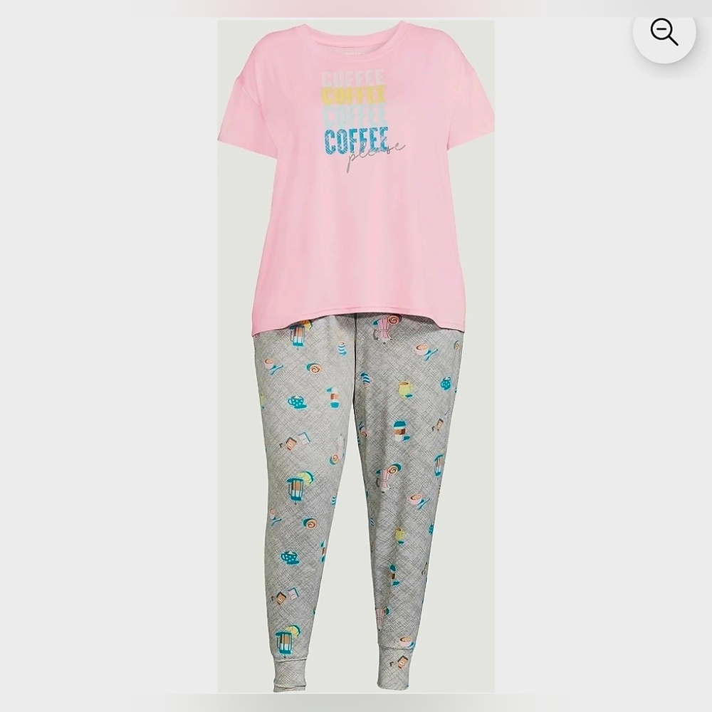 Joyspun Women Short Sleeve TShirt and Joggers Pajama Set 2 Piece Plus Size 2X 18 - Picture 2 of 5